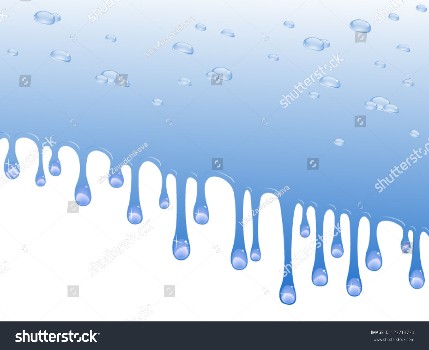 Vector Background. Clean Water Was Dripping. Bubbles And Drops ...