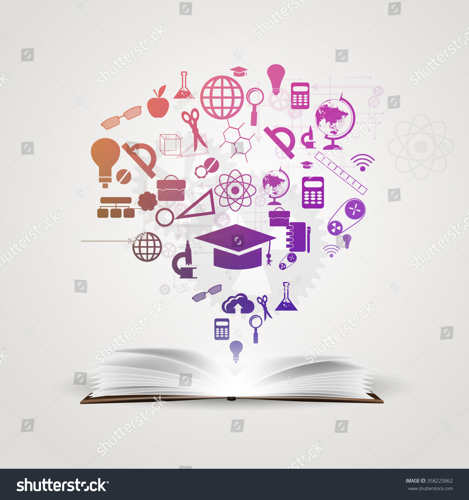 Vector Background Knowledge Books Stock Vector 358225862