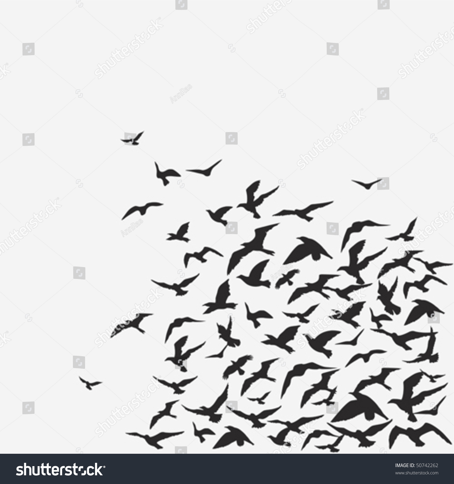 Vector Background Birds Flock Stock Vector 50742262 - Shutterstock