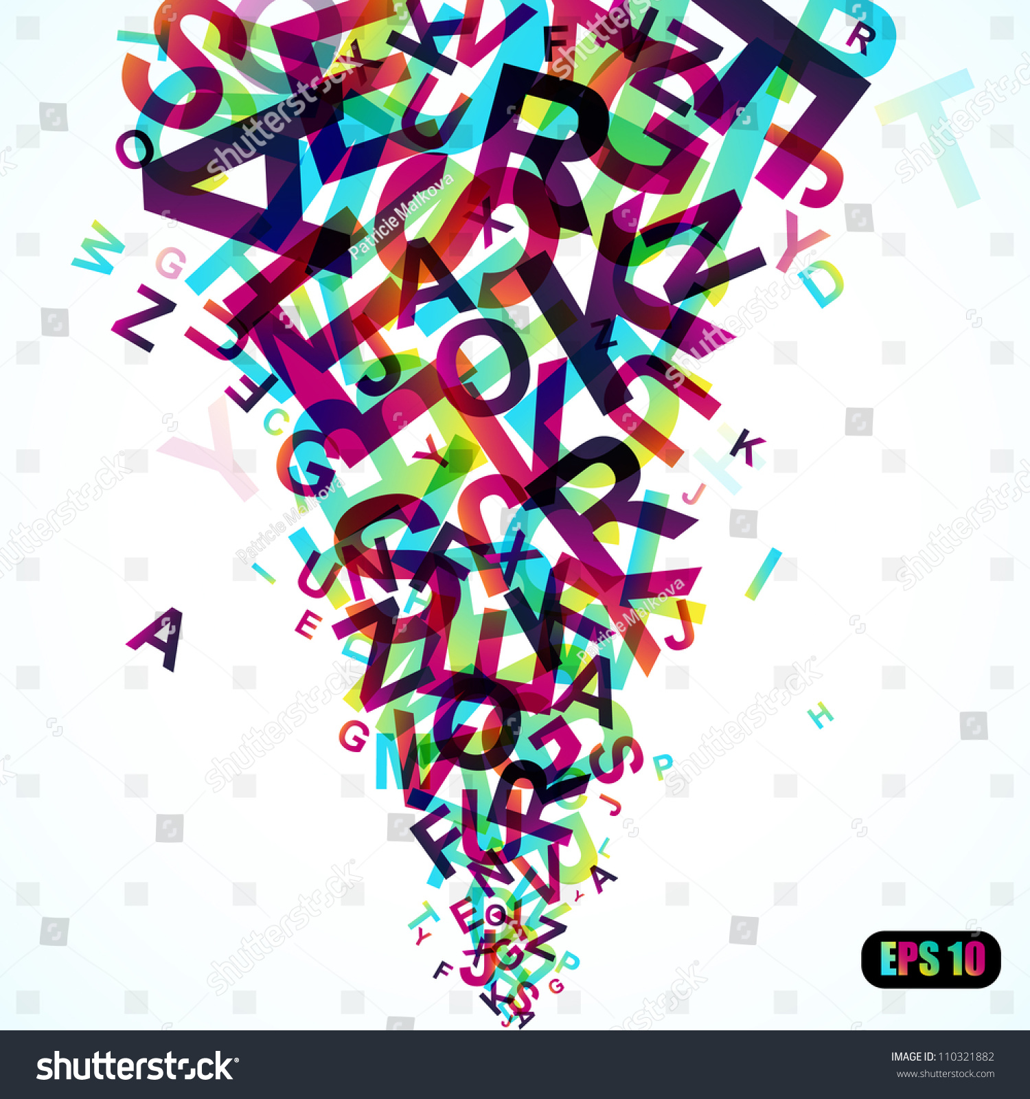 Vector Background With Colored Overlay Letters - Eps 10 - 110321882 ...