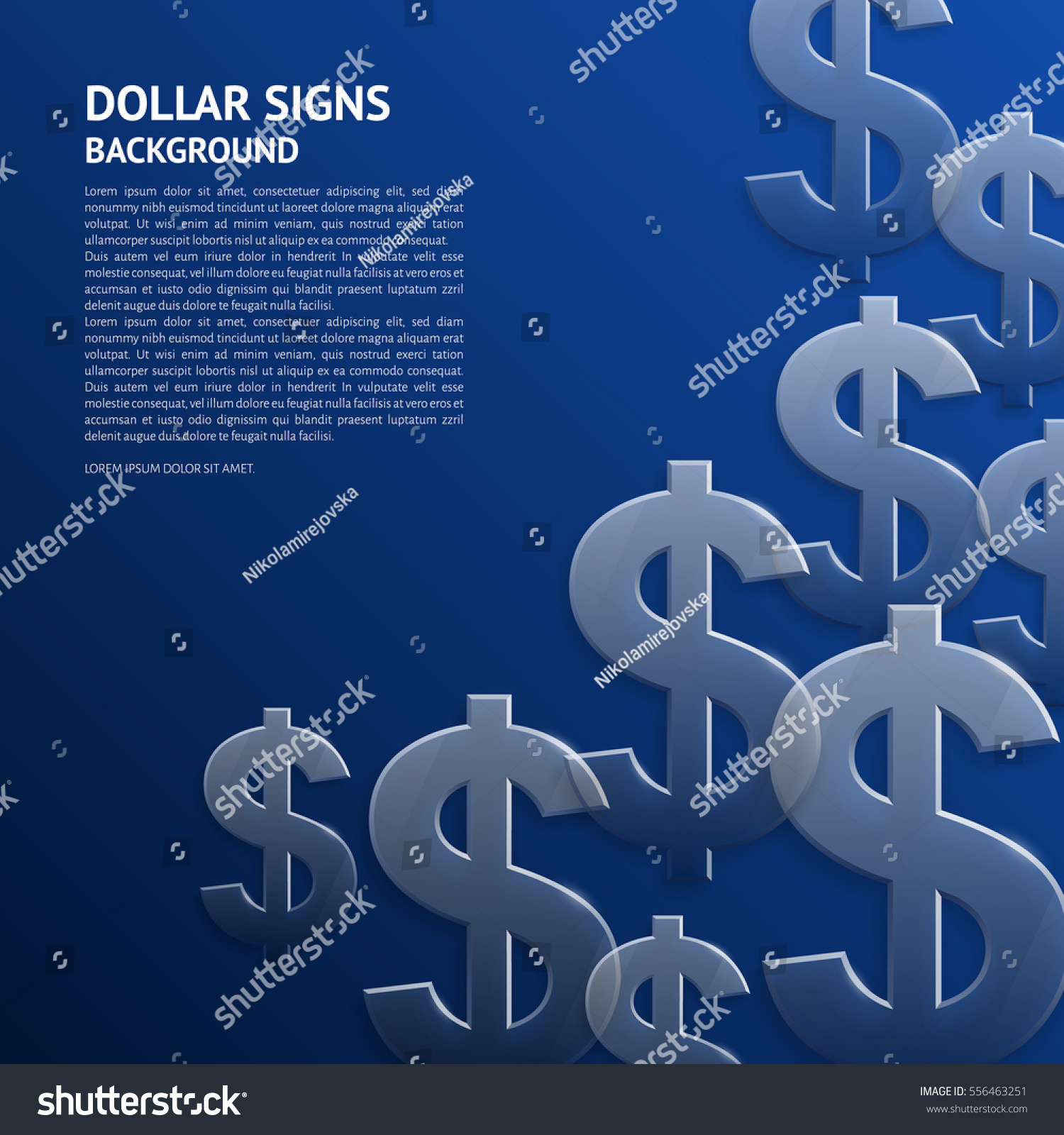 Vector Background Glossy Transparent Dollar Signs Stock Vector (Royalty ...