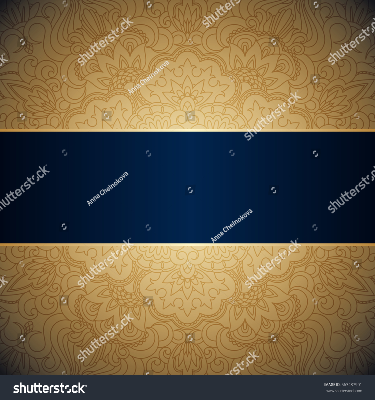 Vector Background Gold Floral Vintage Pattern Stock Vector (Royalty ...