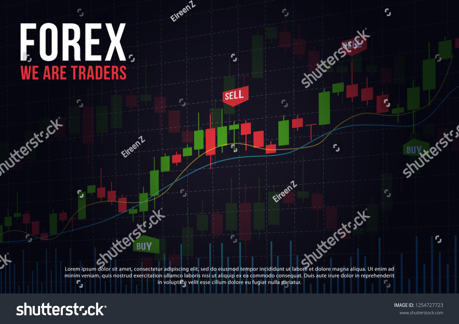 Vector Background Stock Market Candlesticks Chart Stock Vector Royalty Free 1254727723 2526