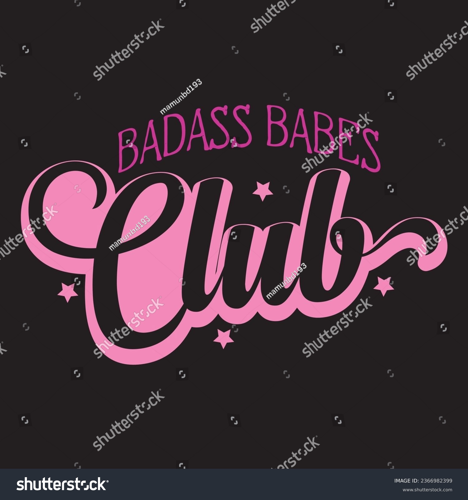 SVG of Vector-Badass babes club-T-shirt Design For Girl. svg