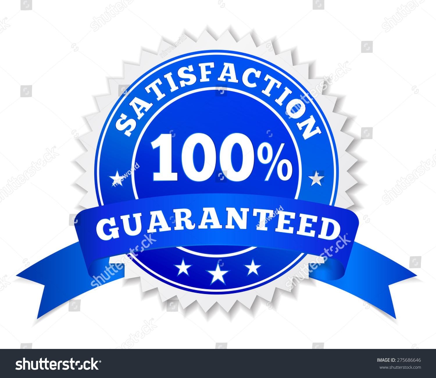 Vector Badge And Label Satisfaction Guaranteed Colored In Blue With ...