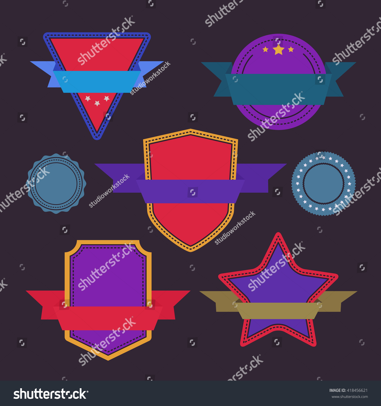 Vector Badge Flat Modern Style Vector Stock Vector (royalty Free 