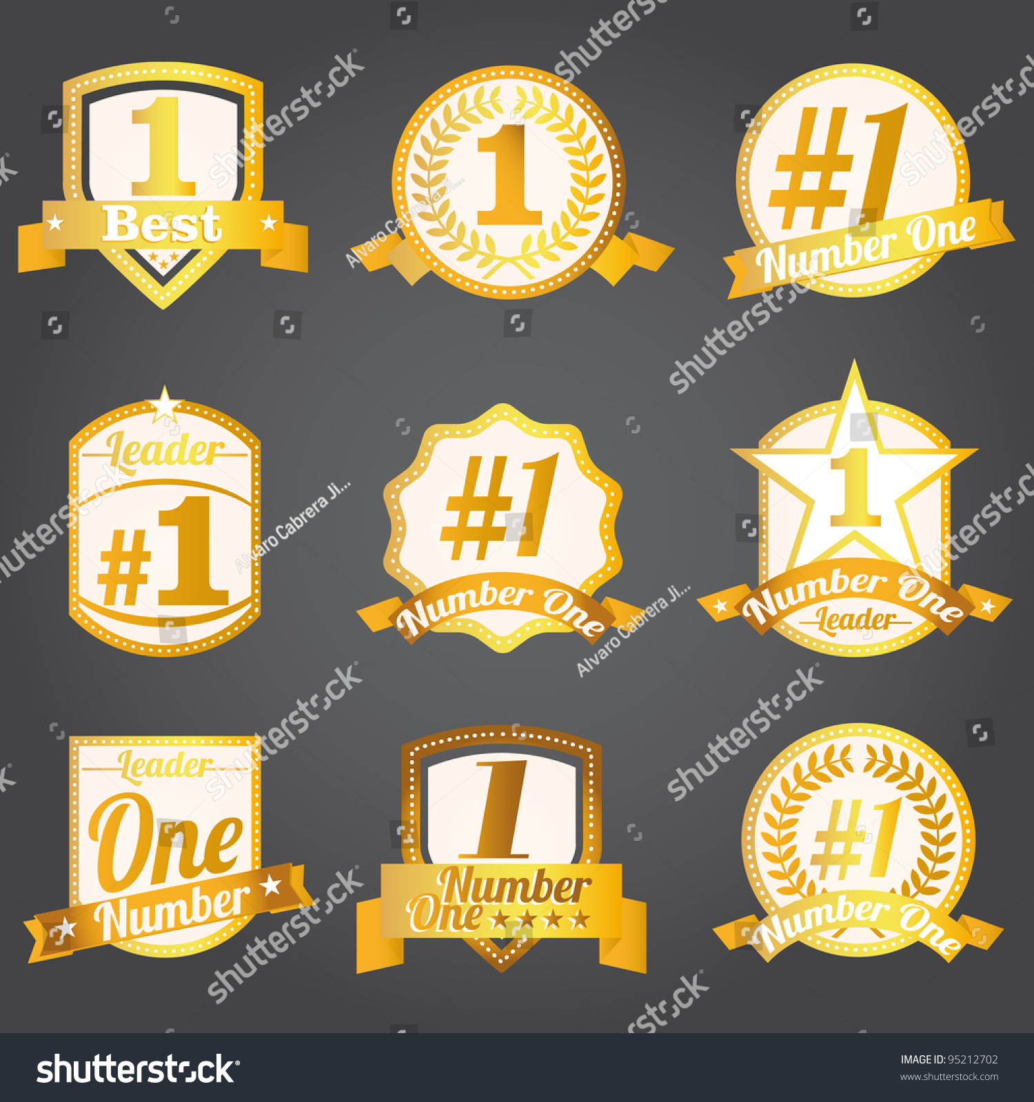 Vector Badges Certificates Seal Icons Number Stock Vector 95212702 ...