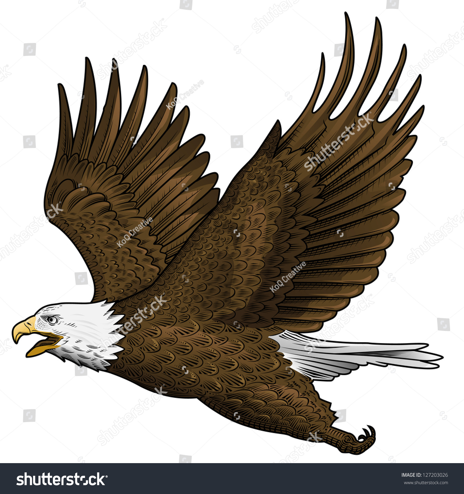 Vector Bald Eagle Isolated On White Stock Vector (Royalty Free