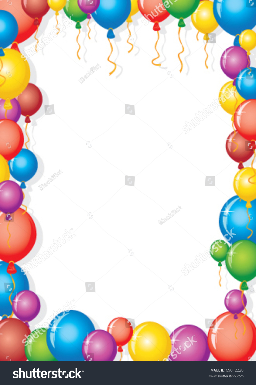 Vector Balloon Frame Party Background Stock Vector (Royalty Free ...