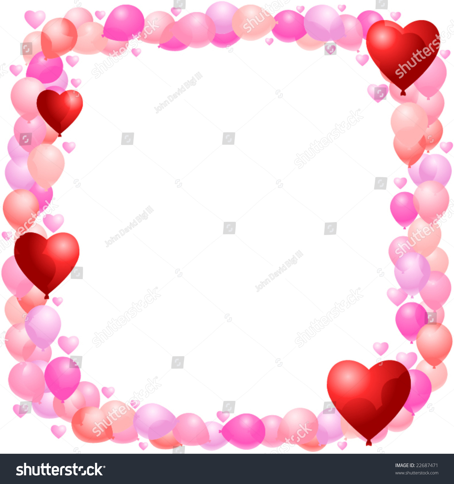 vector balloon frame hearts implied transparency のベクター画像素材