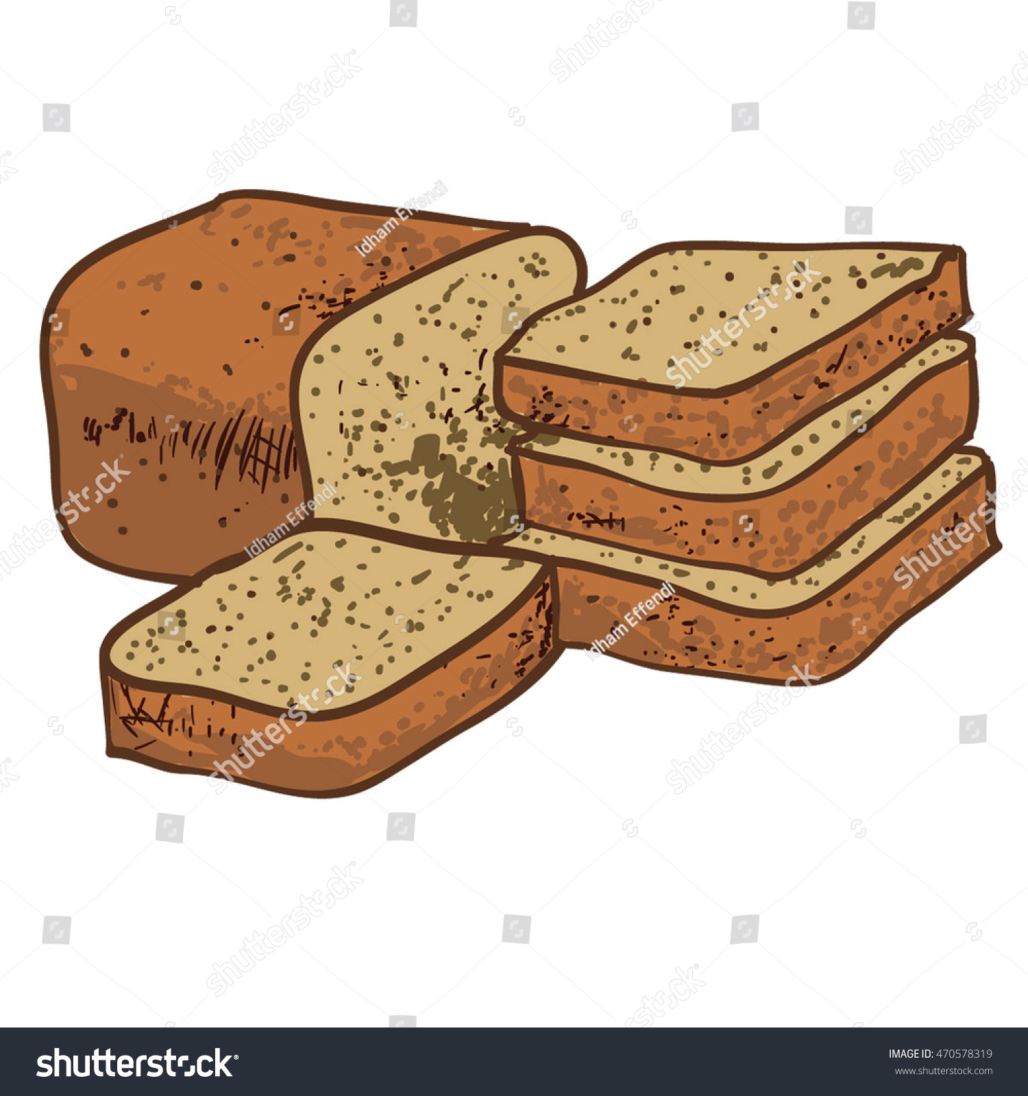 Vector Banana Bread Illustrator Design Banana Stock Vector 470578319