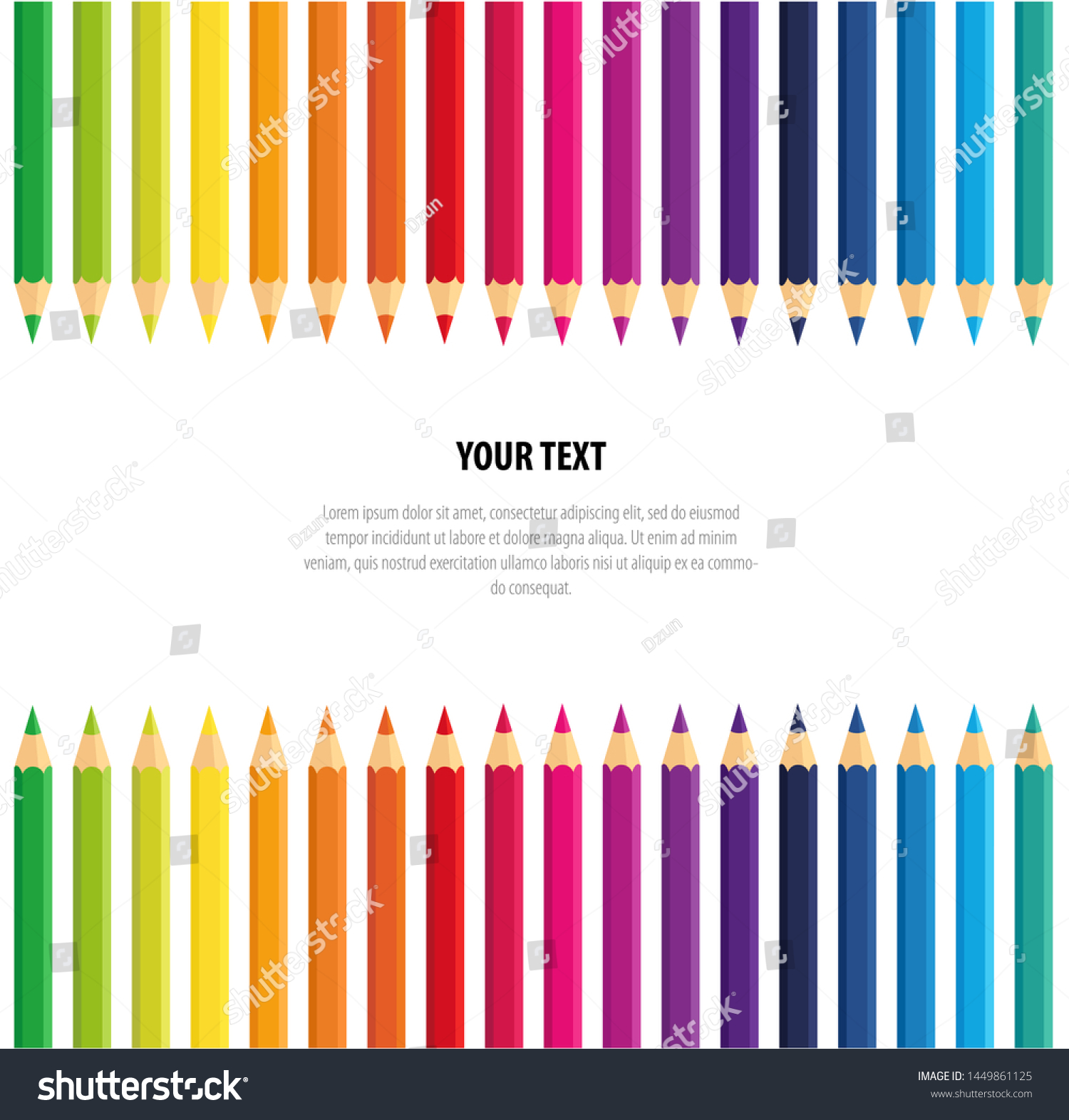 Vector Banner Collection Crayons Colored Pencil Stock Vector