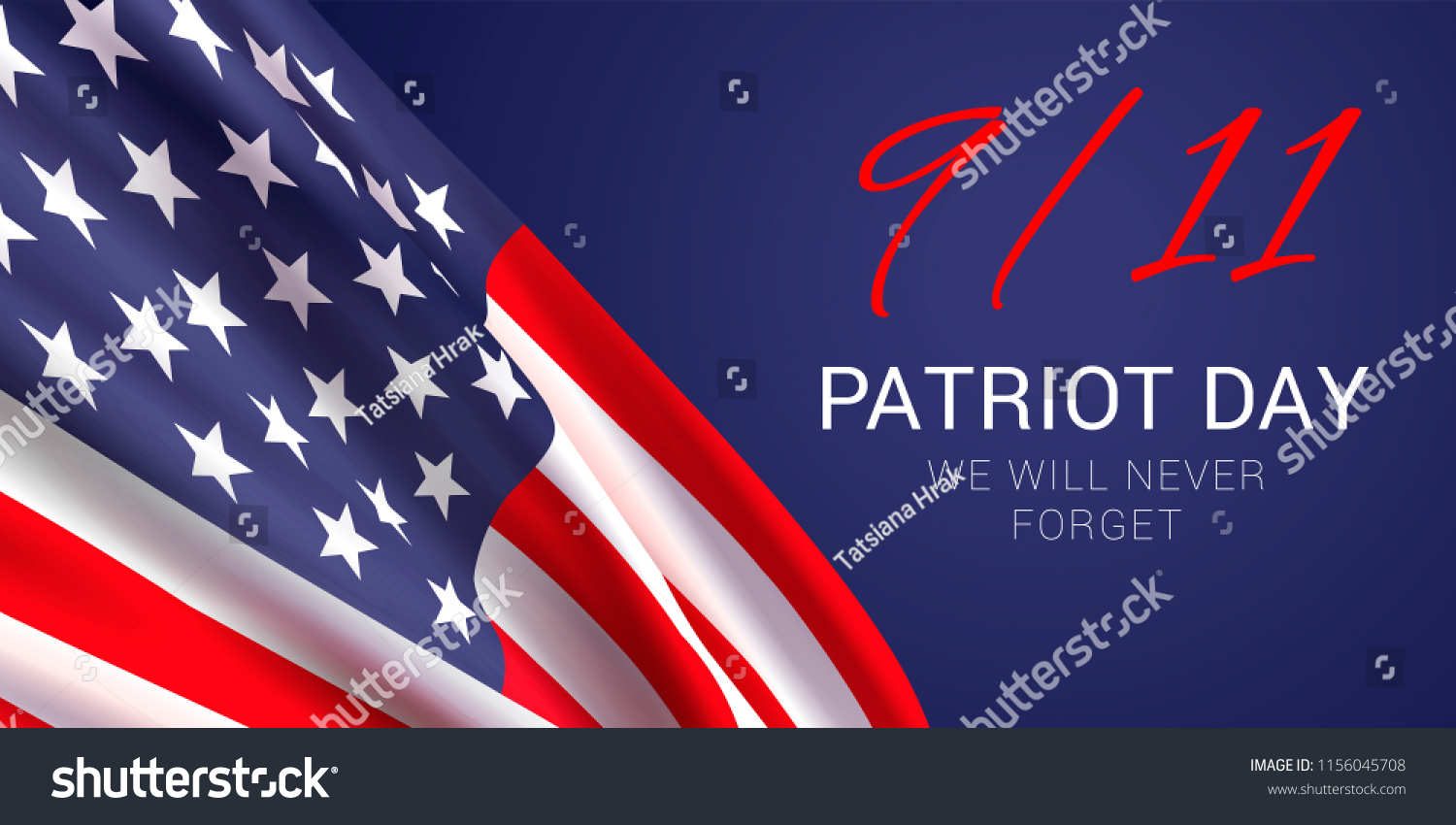 Vector Banner Design Template American Flag Stock Vector (Royalty Free