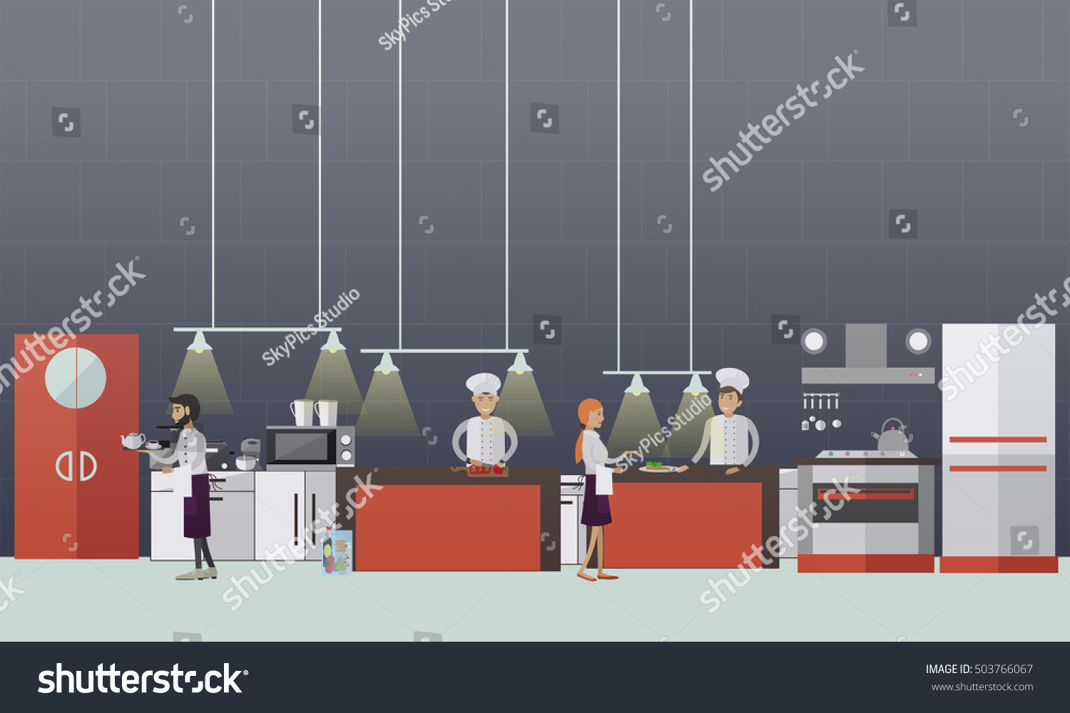 vector banner restaurant interiors chefs cooking stock vector vector banner restaurant interiors chefs cooking stock vector