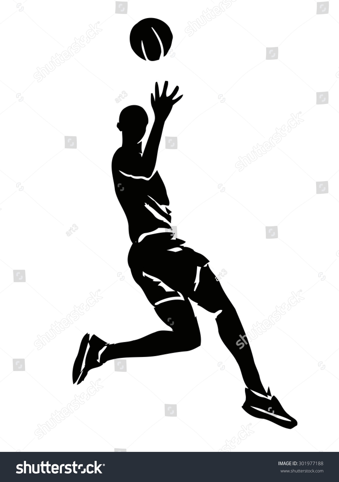 Vector Basketball Player Grunge Sketch On Stock Vector (Royalty Free ...