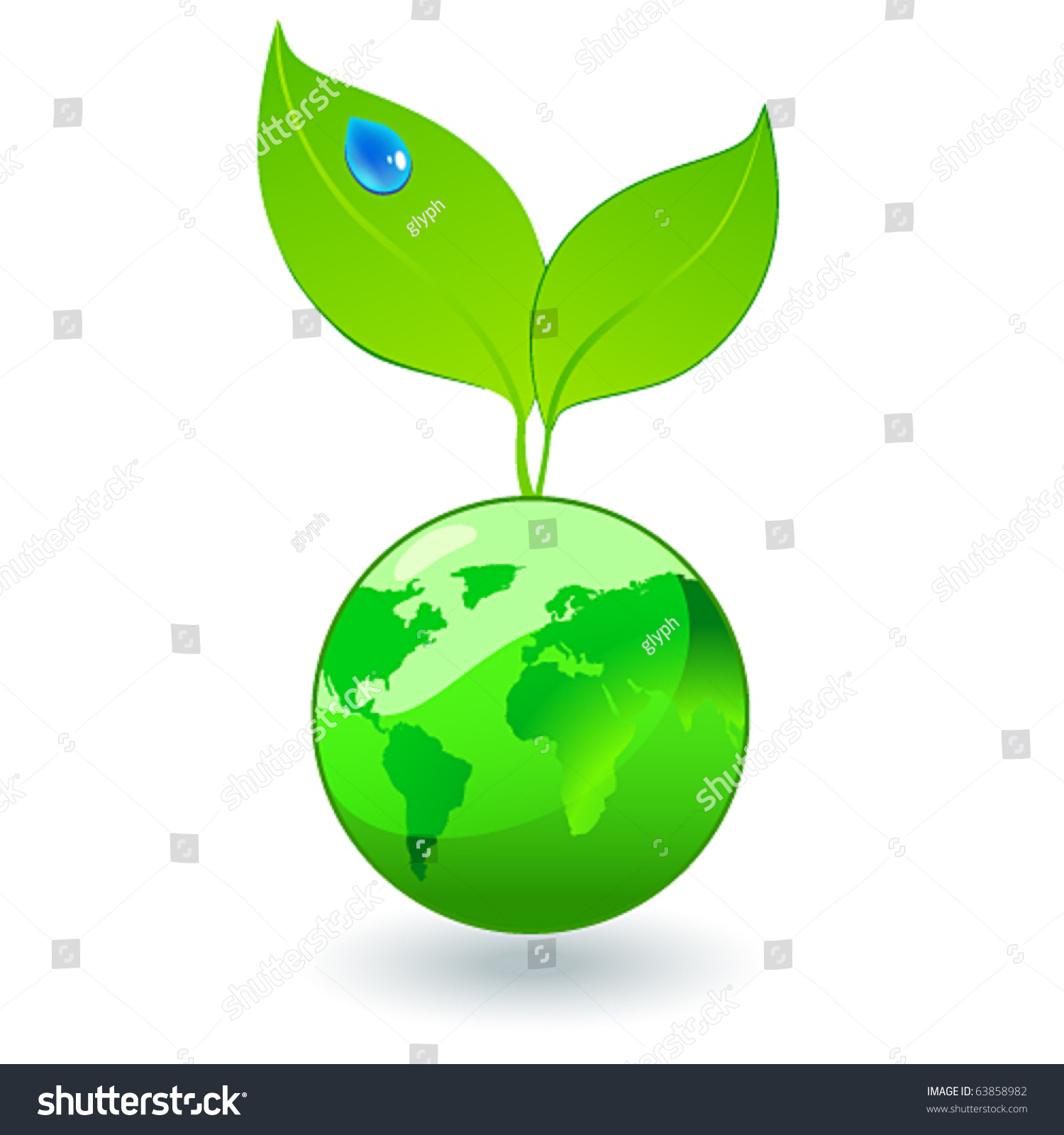 Vector Beautiful Eco Globe - 63858982 : Shutterstock