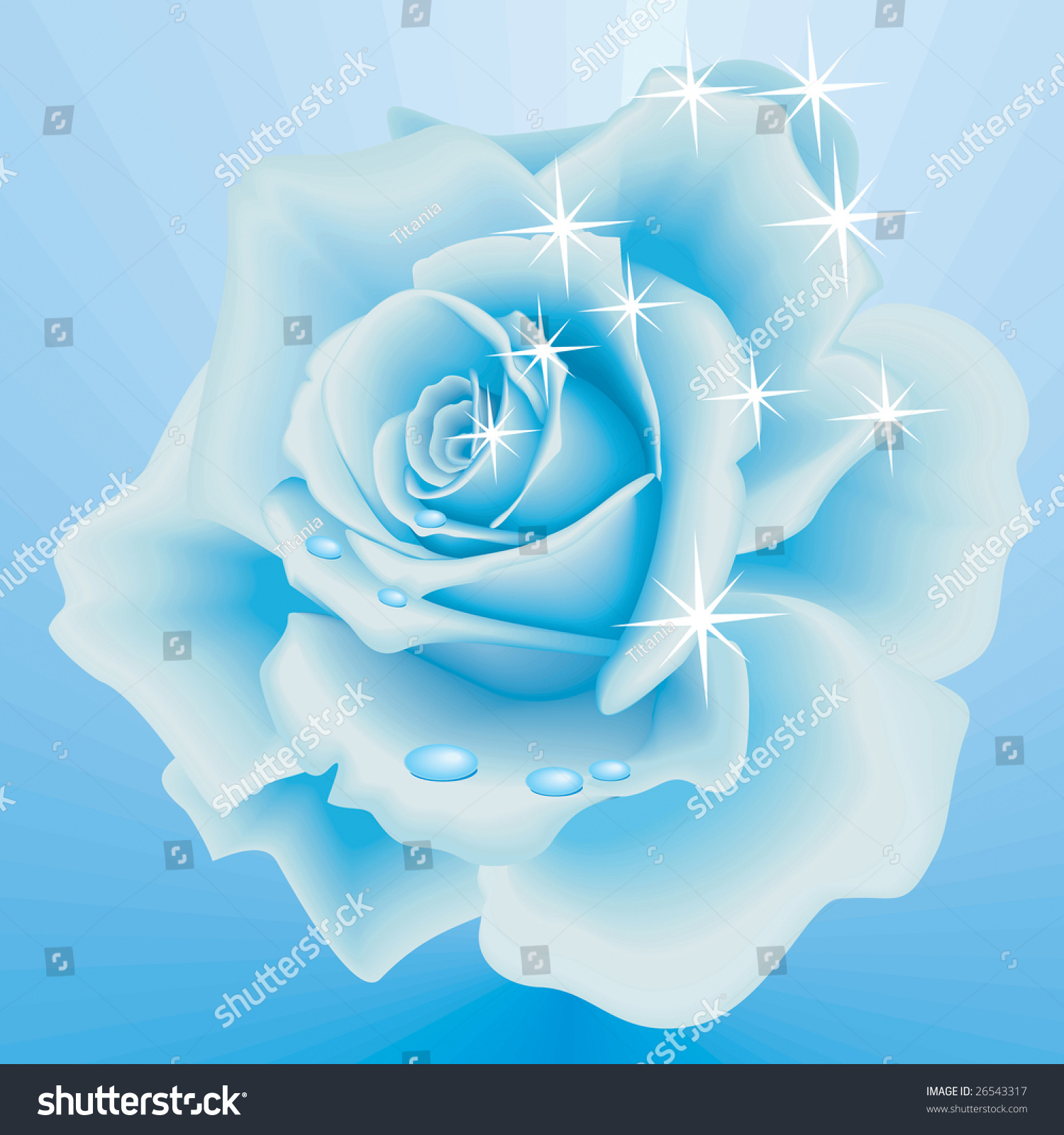 Vector Beautiful Frozen Rose On Sky Stock Vector Royalty Free 26543317