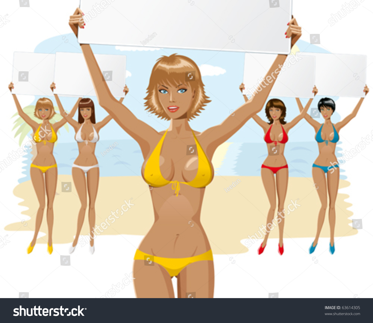 Bikini Girls Stock Vector Royalty Free Shutterstock My XXX Hot Girl