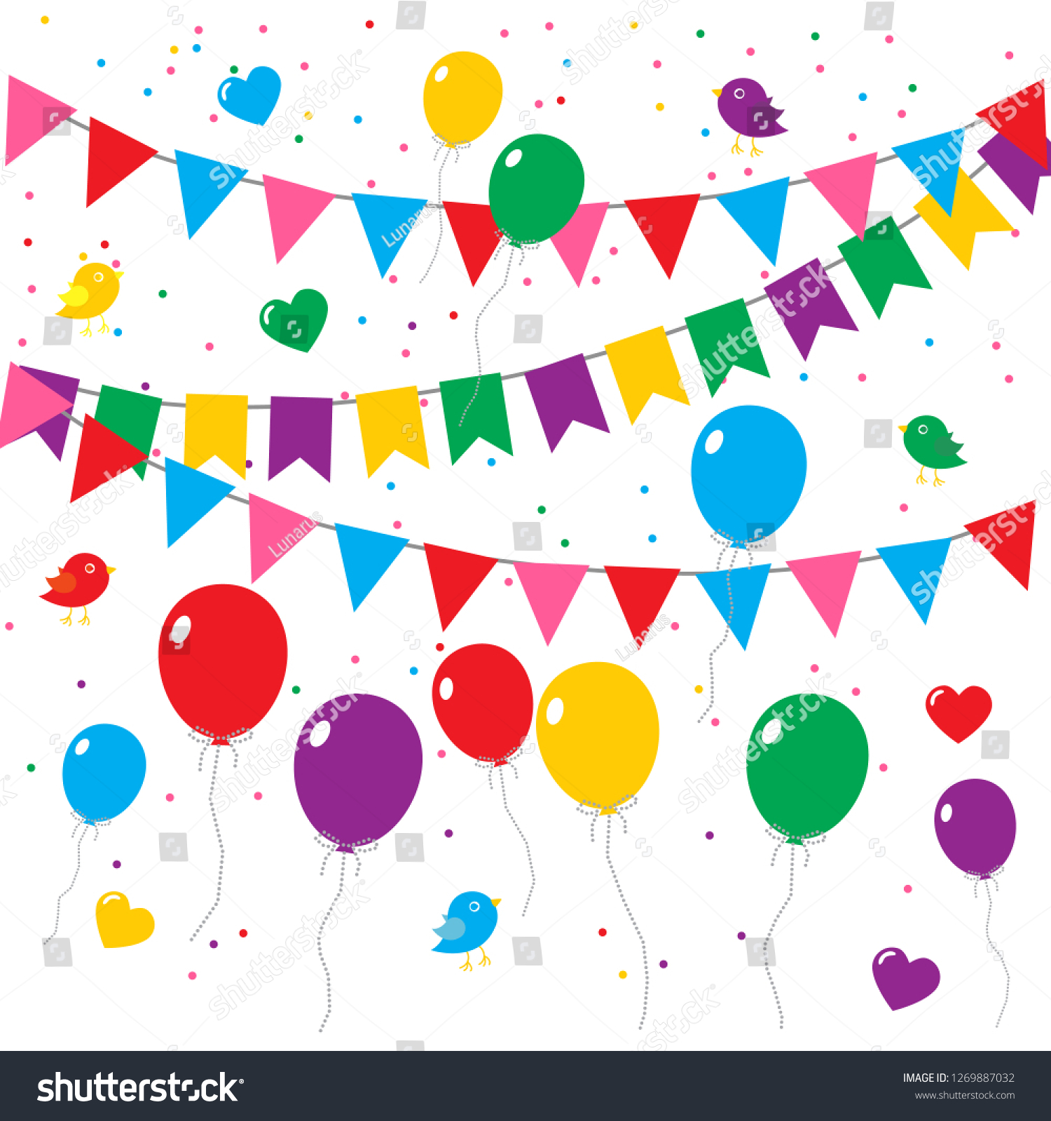 https www shutterstock com image vector vector birthday invitation card balloons flags 1269887032
