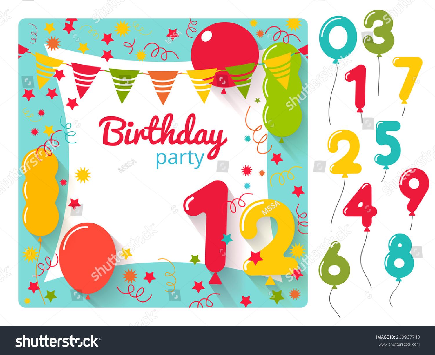 Invitation Card Design For Birthday Party. Stock ...