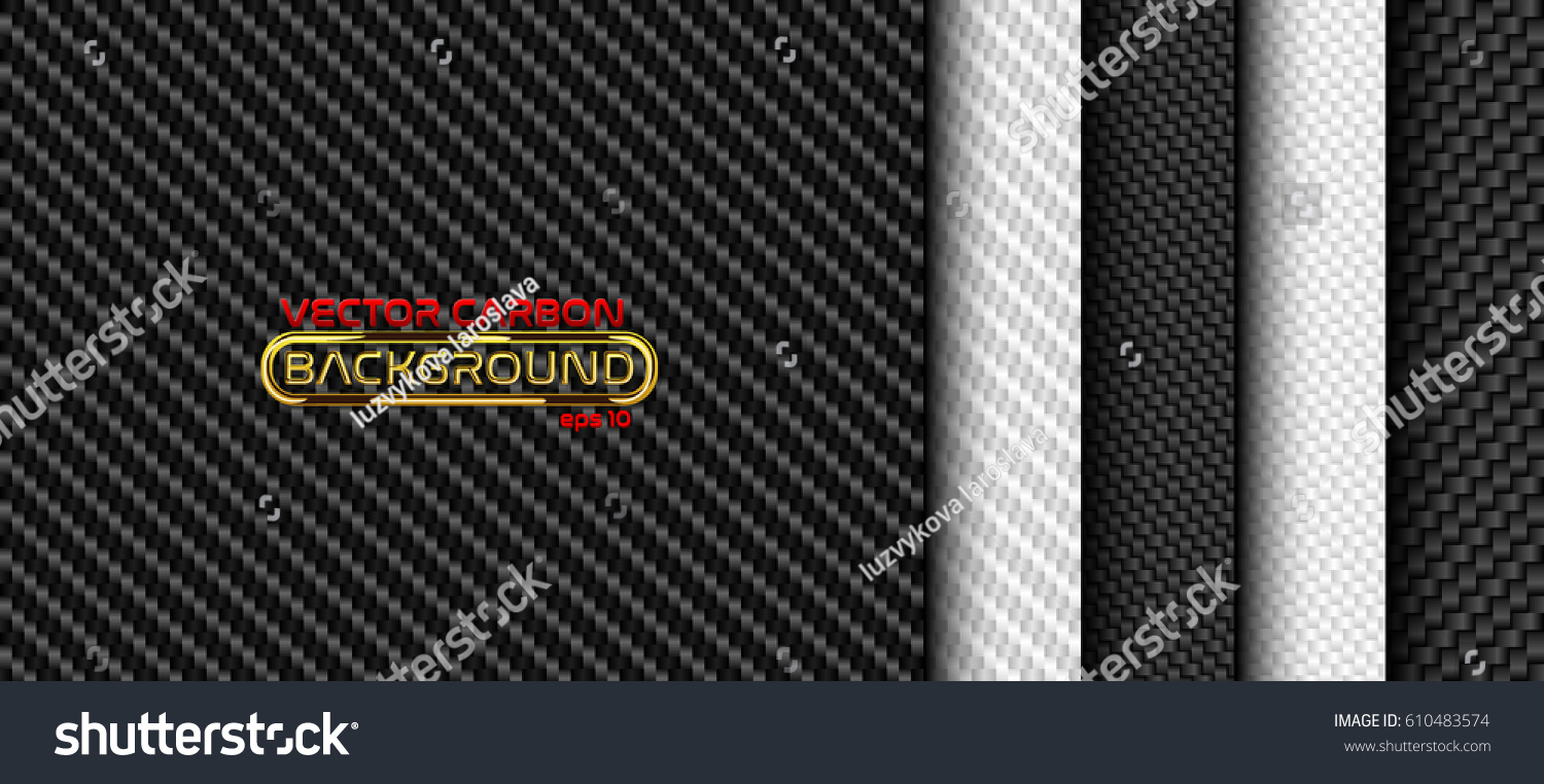 SVG of Vector black and white carbon fiber seamless background set. Textures collection. svg