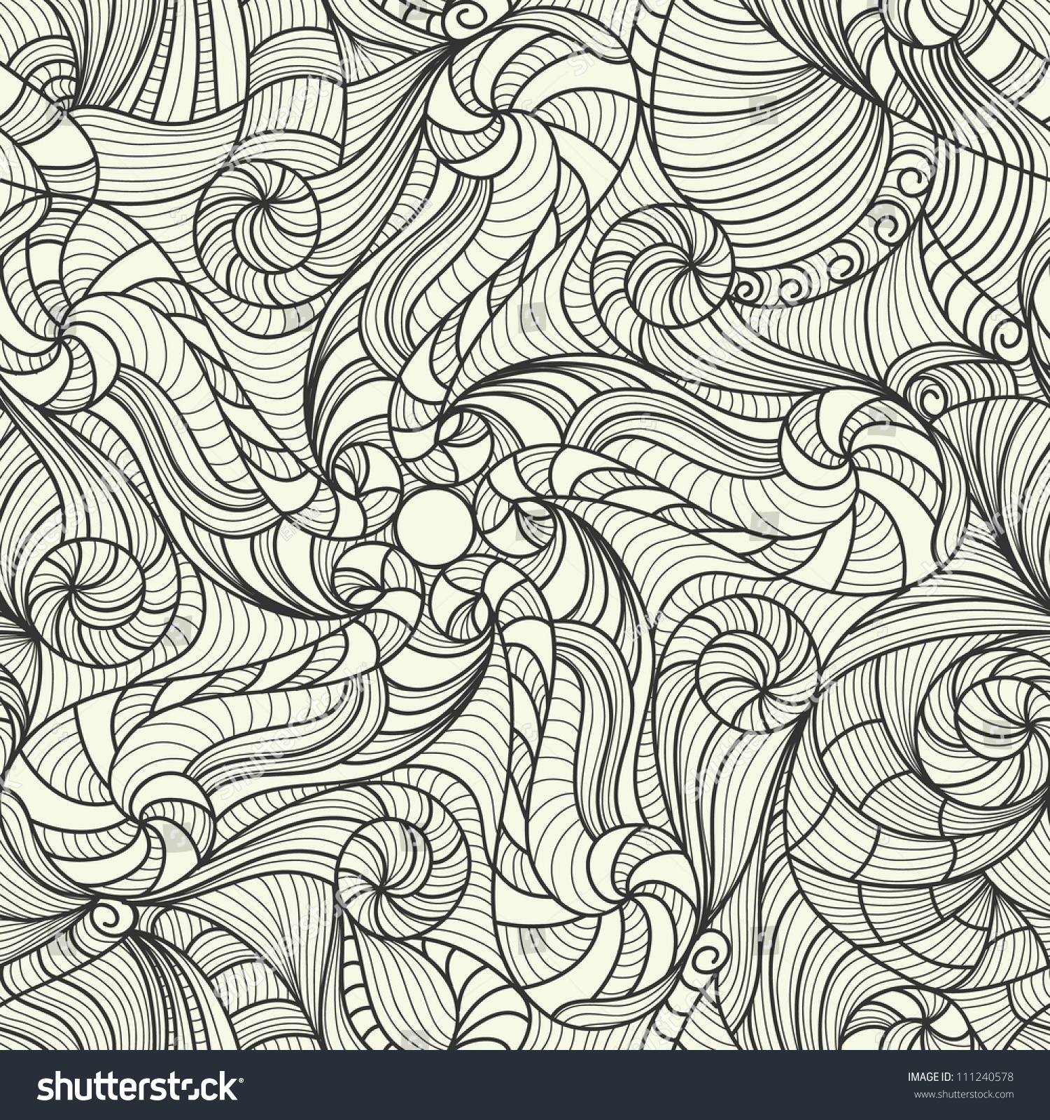 Vector Black White Drawing Texture Stock Vector (Royalty Free) 111240578