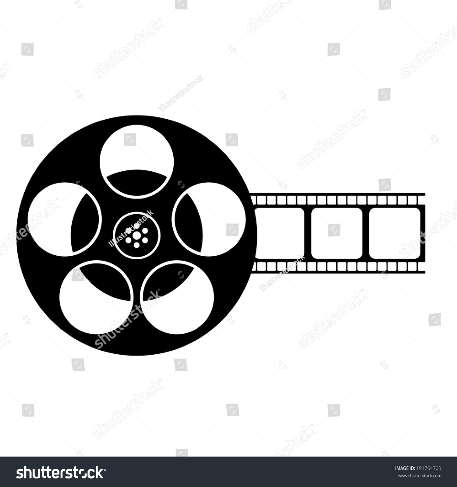 vector black white film reel icon stock vector royalty free 191764700 https www shutterstock com image vector vector black white film reel icon 191764700