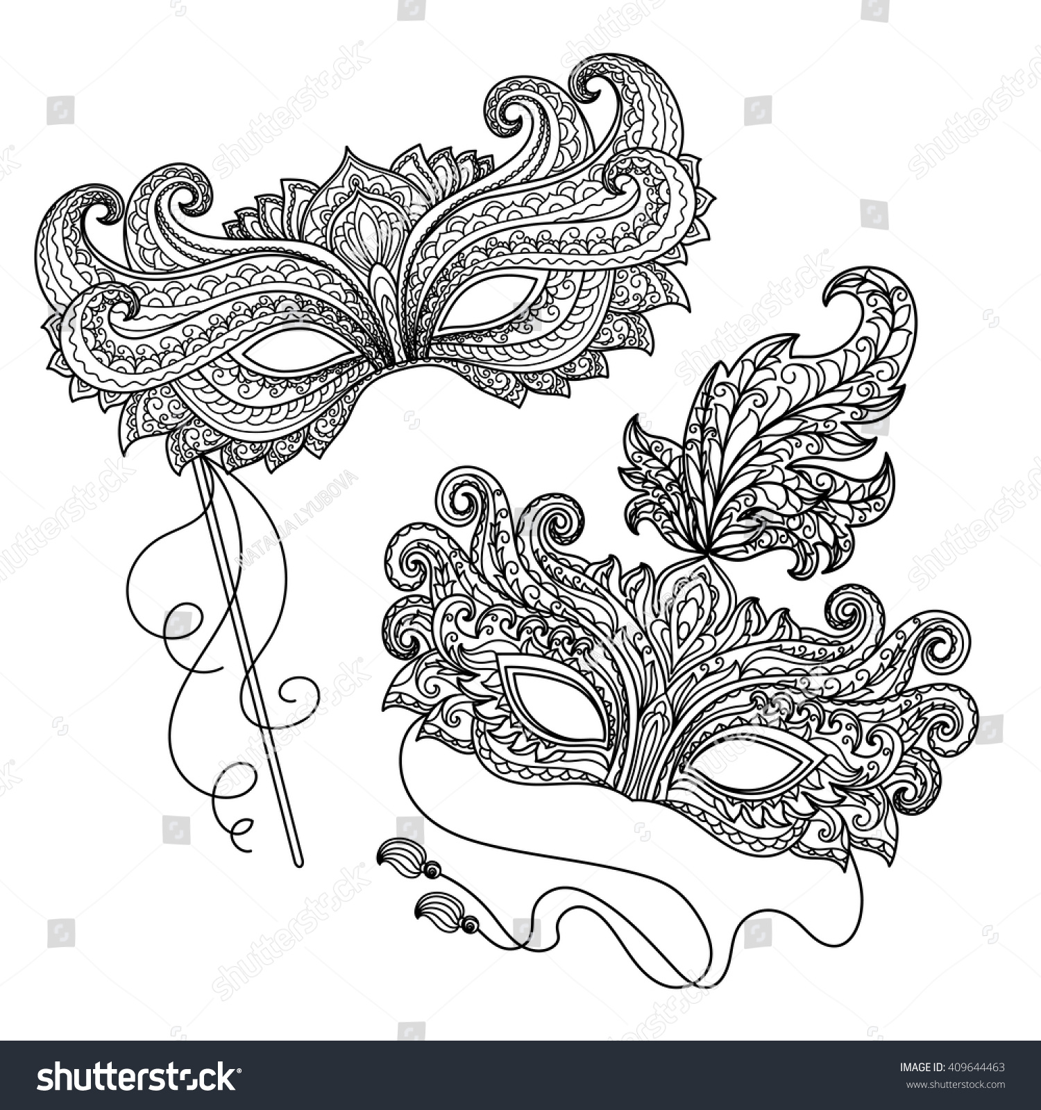 Vector Black White Illustration Design Element Stock Vector 409644463 ...