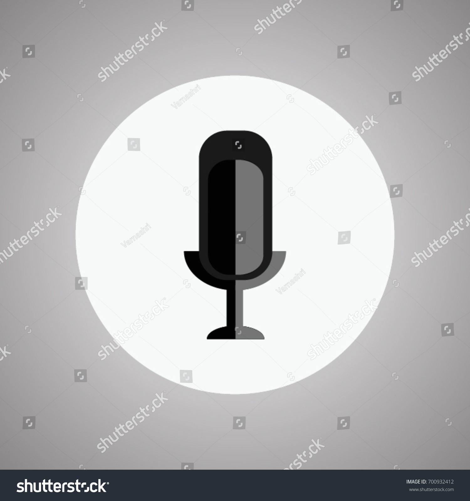 Vector Black White Mic Stock Vector (Royalty Free) 700932412 | Shutterstock