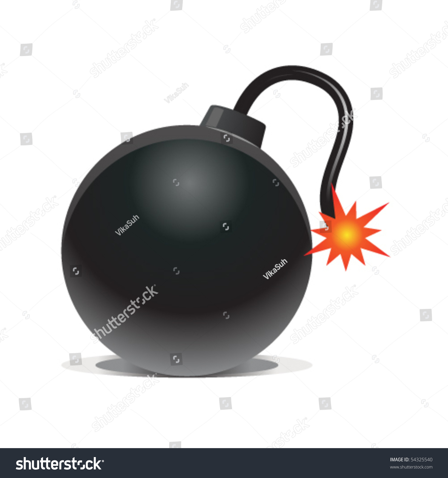 Vector Black Bomb Stock Vector 54325540 - Shutterstock