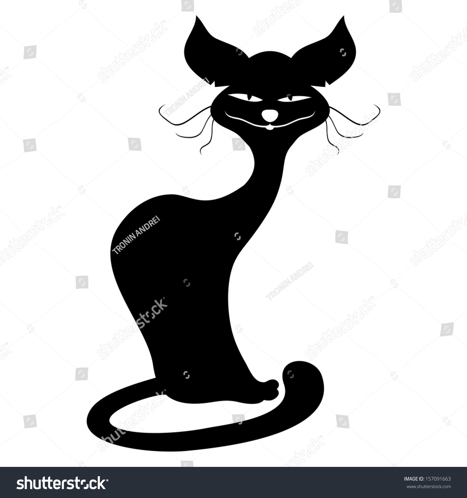 Vector Black Cat Stock Vector (Royalty Free) 157091663