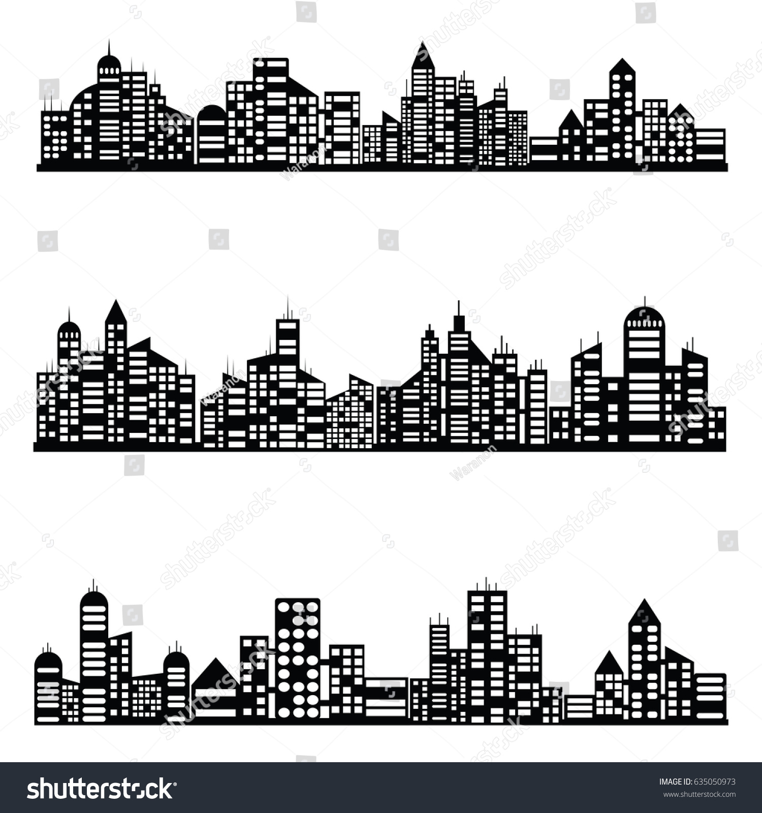 Vector Black City Icons Set Stock Vector 635050973 - Shutterstock