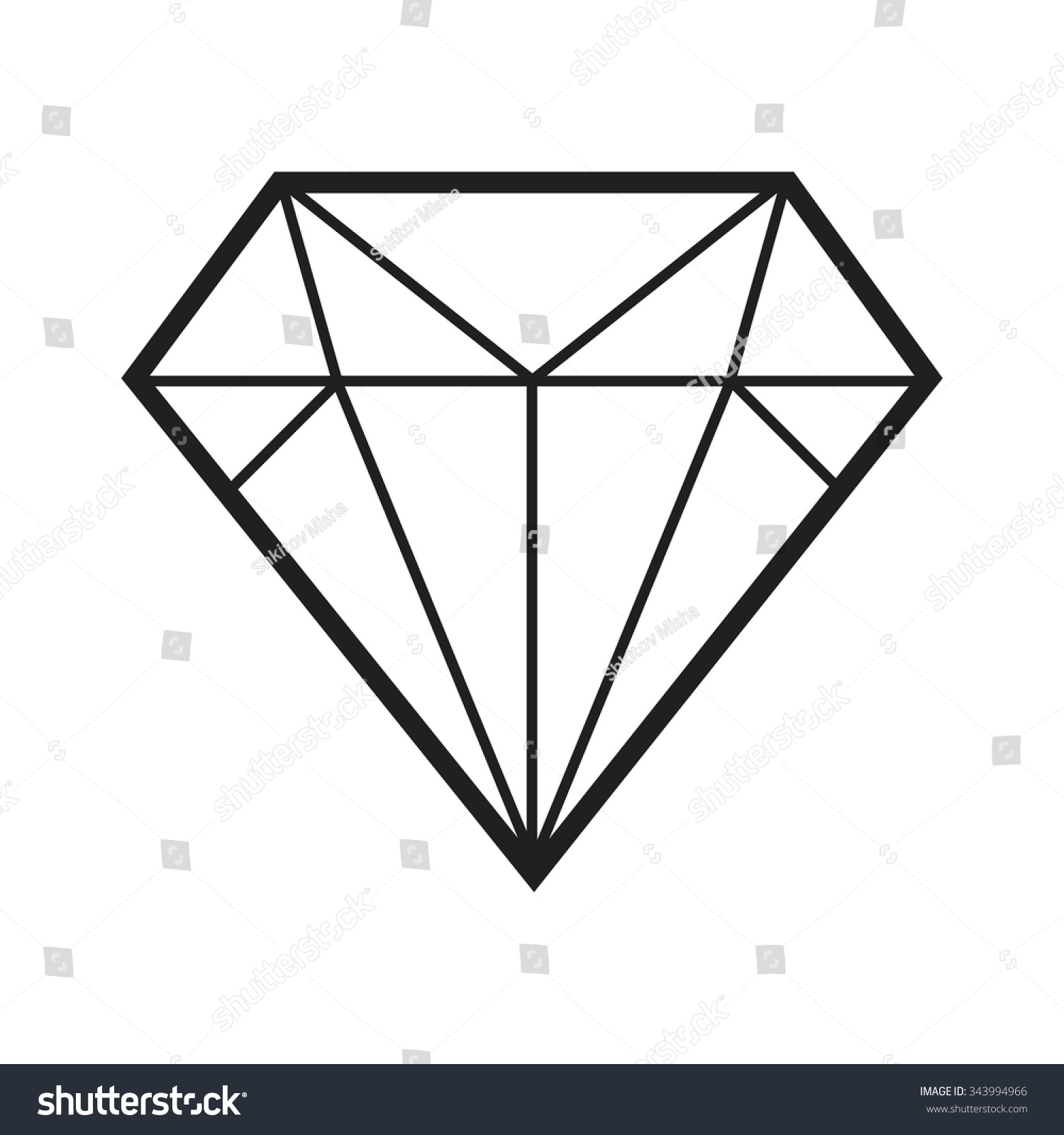 Vector Black Diamond Icon Stock Vector 343994966 - Shutterstock