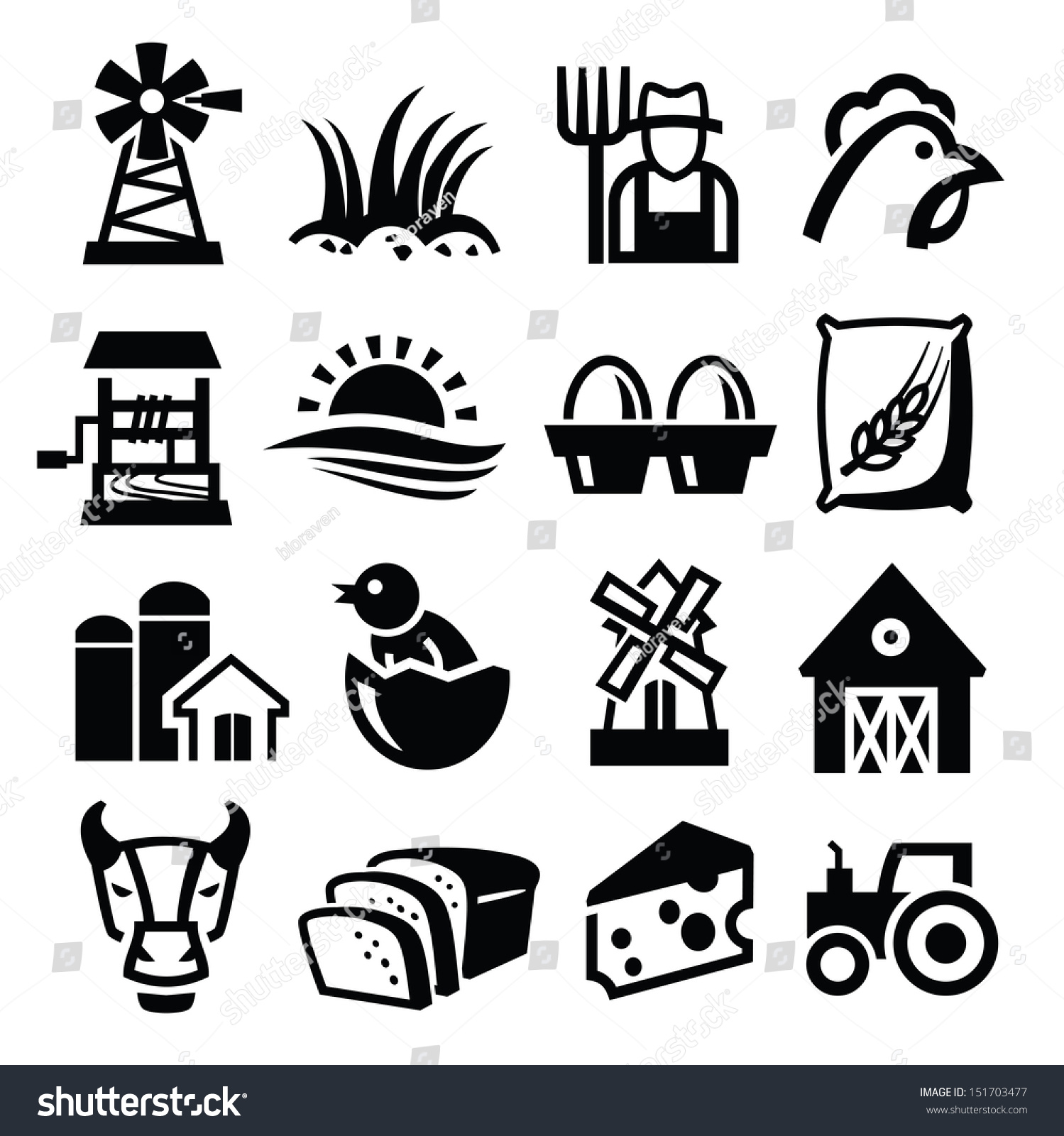 Vector Black Farm Icon Set On Stock Vector 151703477 - Shutterstock