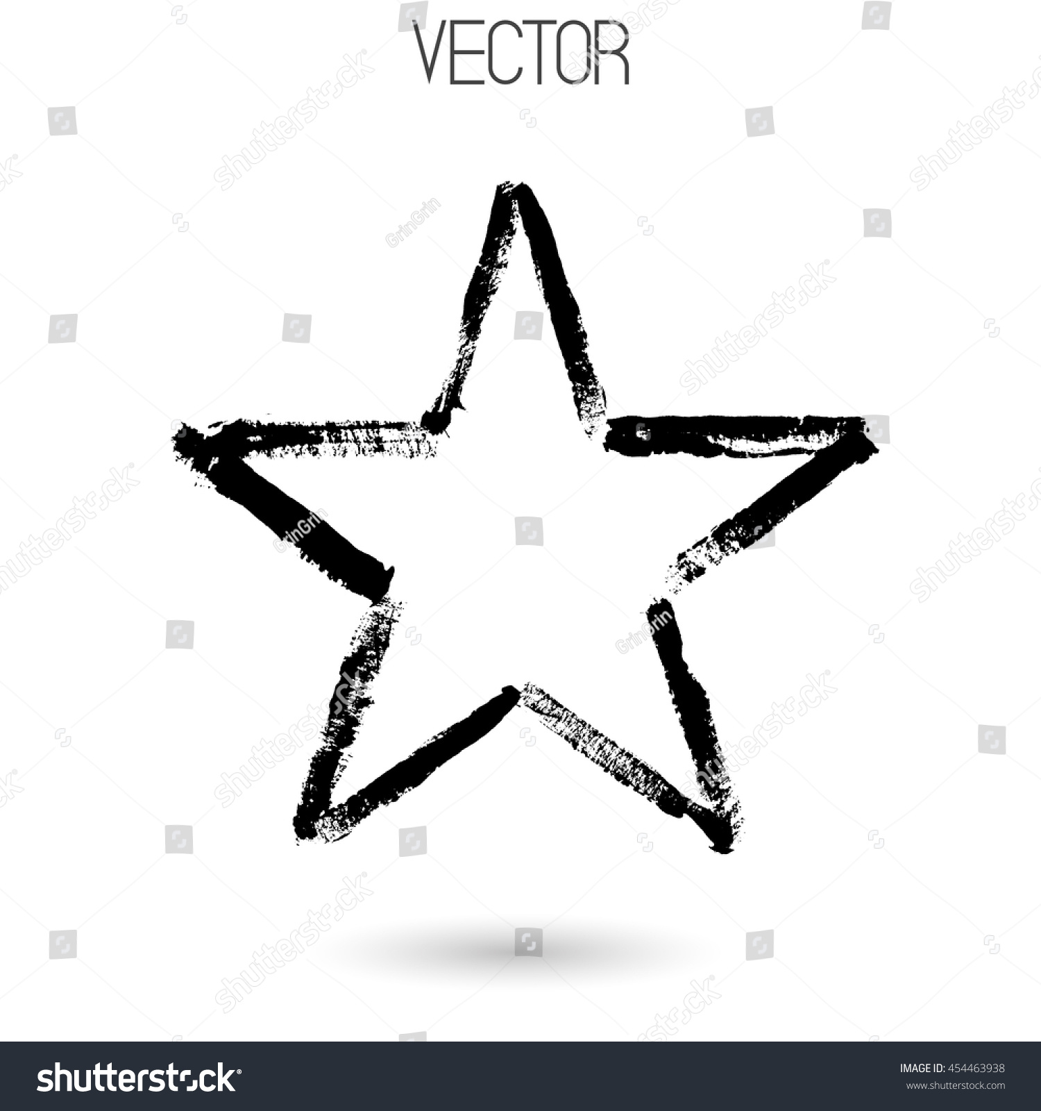 Vector Black Fivepointed Star Painted By Stock Vector (Royalty Free