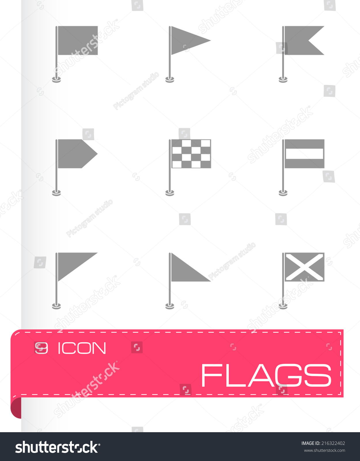 Vector Black Flags Icons Set On White Background - 216322402 : Shutterstock