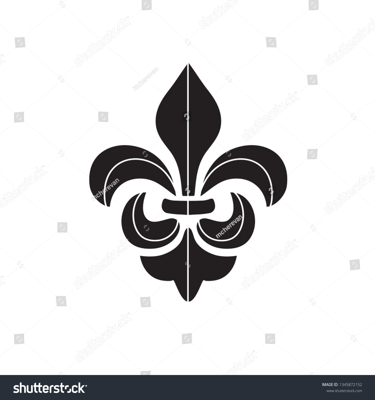 Vector Black Fleur De Lis Ornament Stock Vector (Royalty Free ...