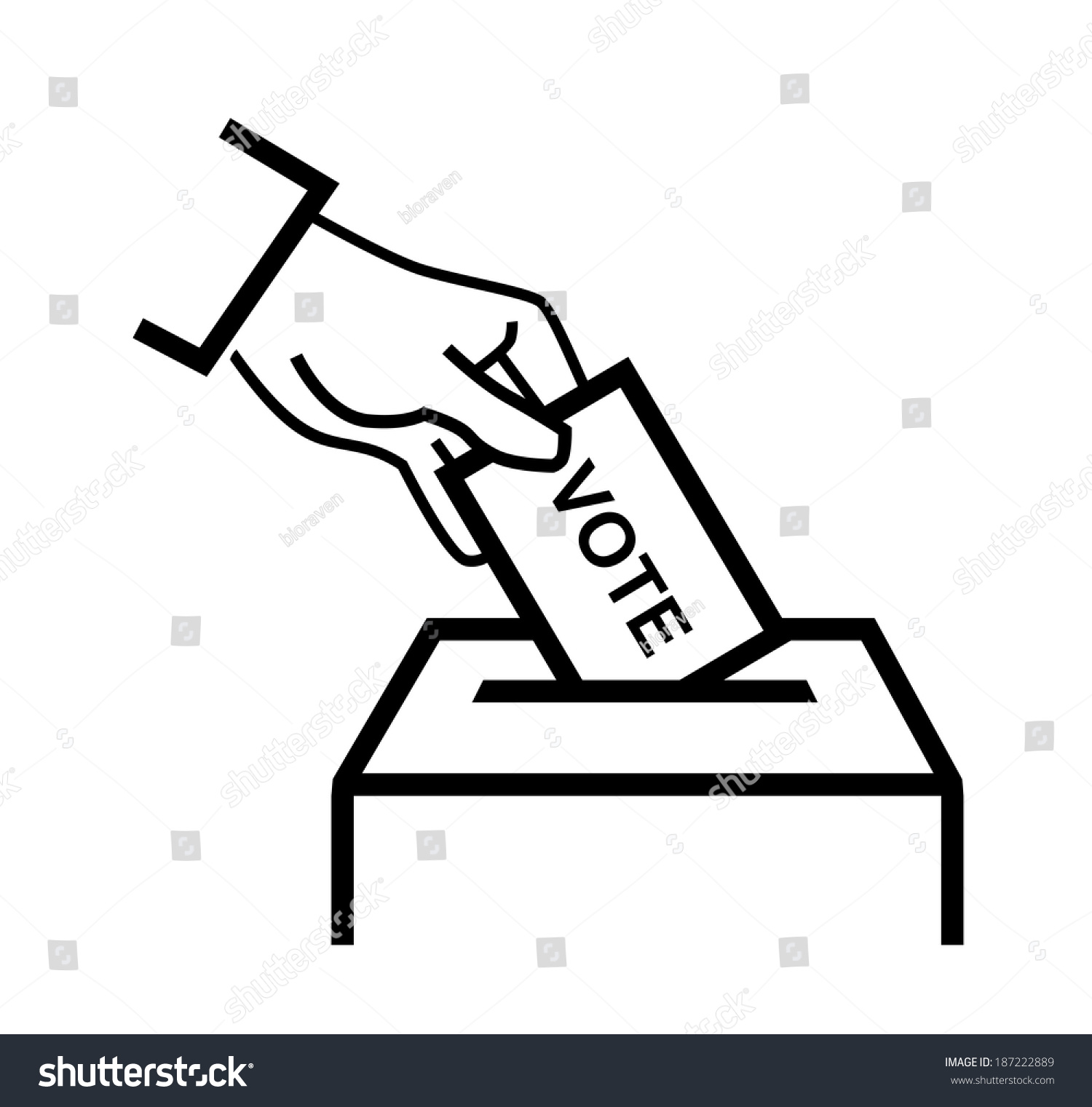 Vector Black Hand Putting A Voting Ballot On White - 187222889 ...