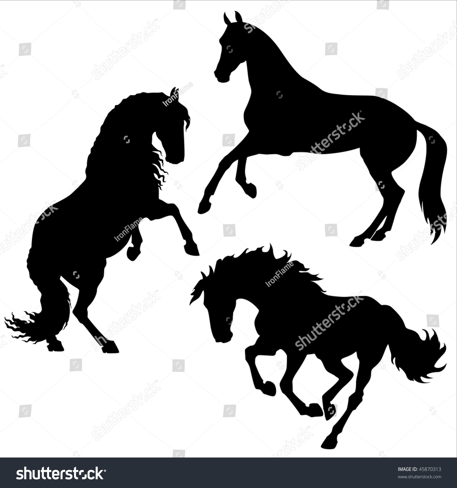 Vector Black Horses Stock Vector (Royalty Free) 45870313