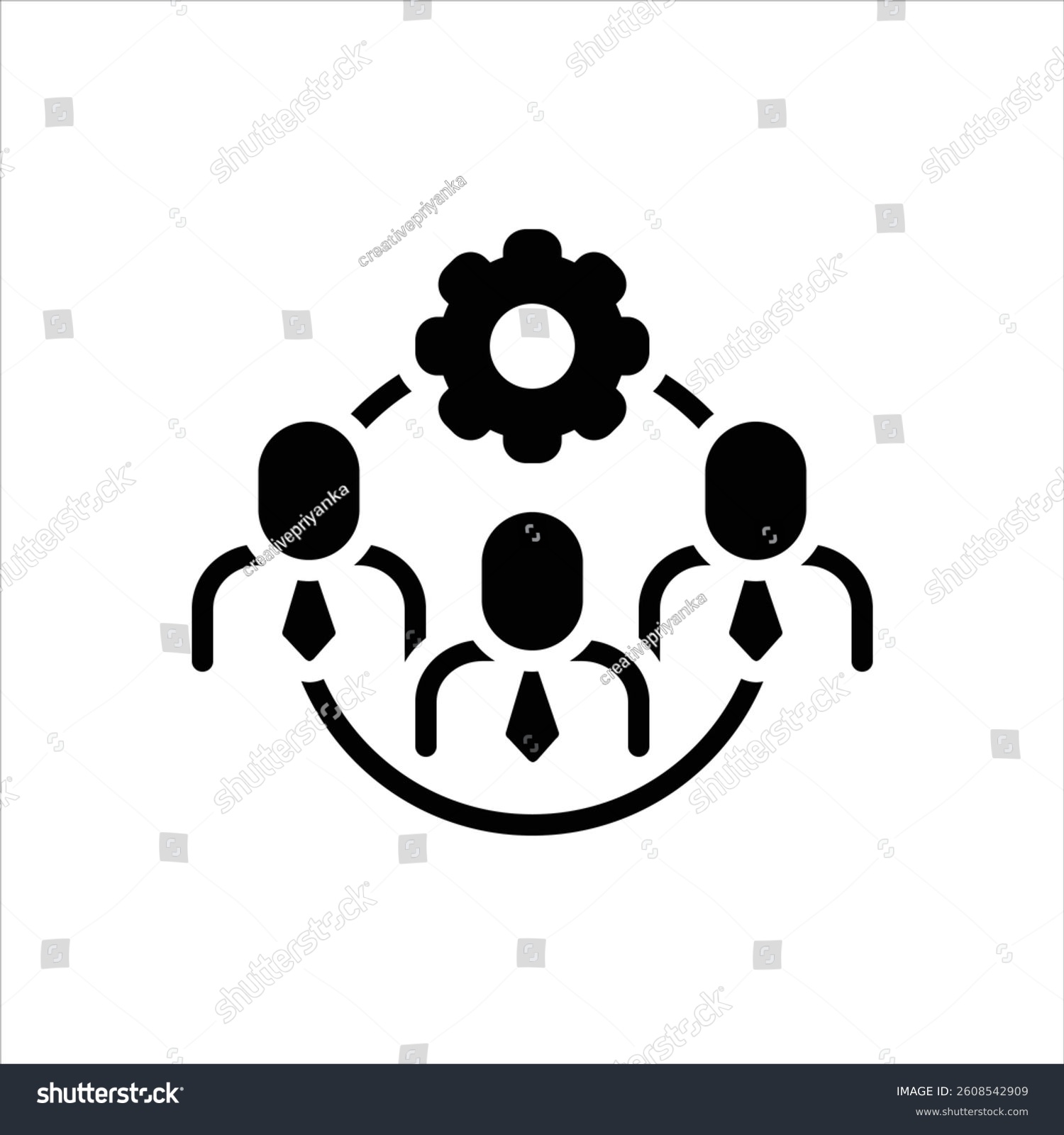 black gear and people teamwork concept clip art preview