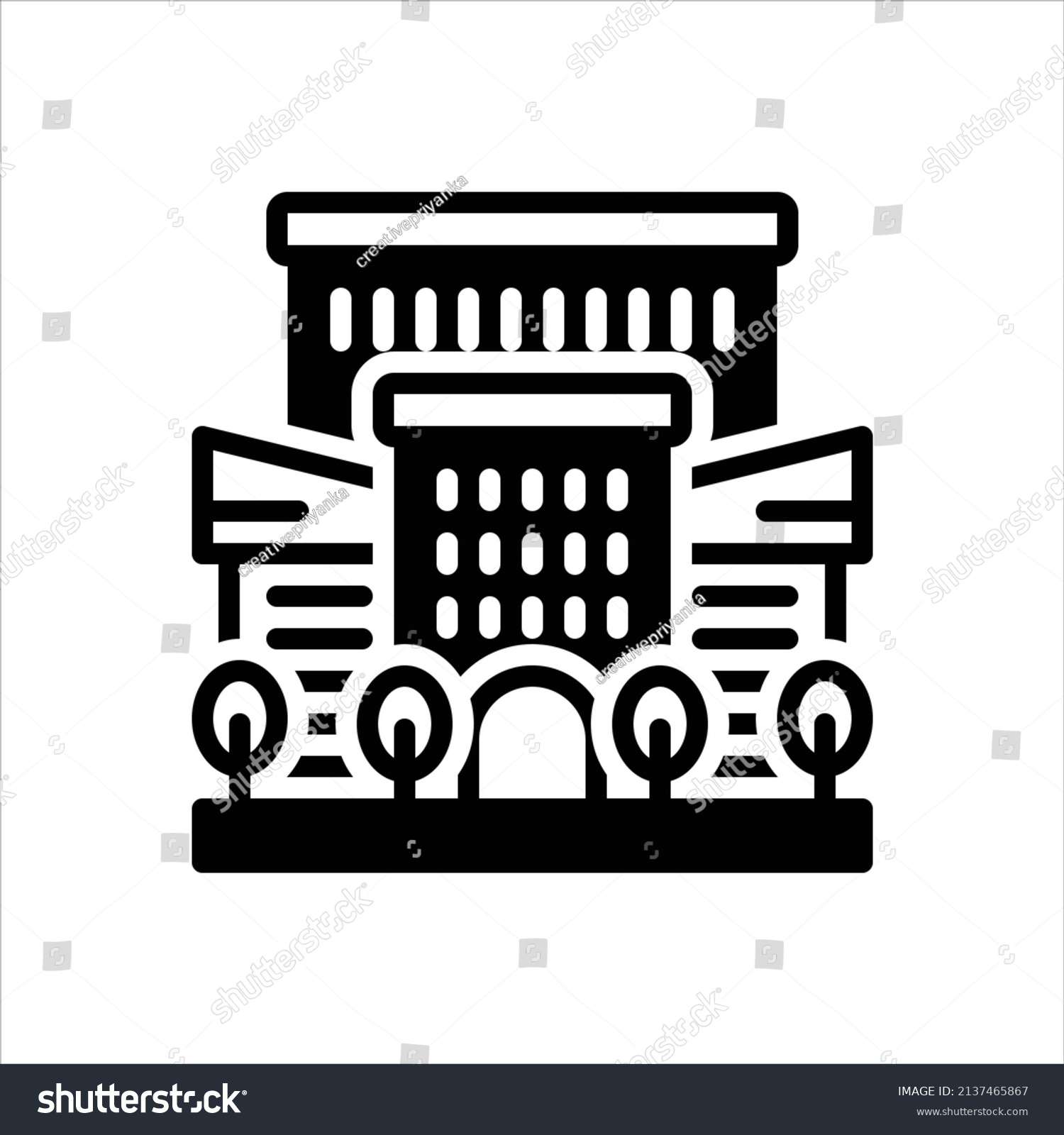 Vector Black Icon Plaza Stock Vector (Royalty Free) 2137465867 ...