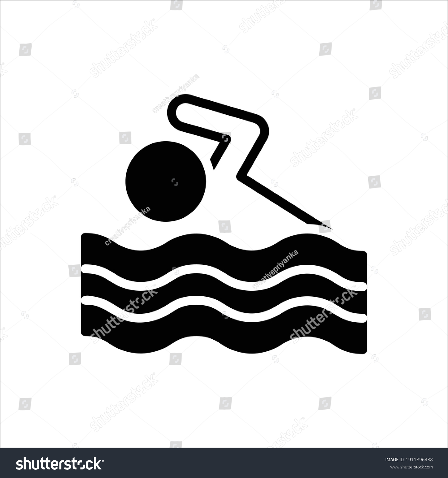 Vector Black Icon Swimming Stock Vector (Royalty Free) 1911896488 ...