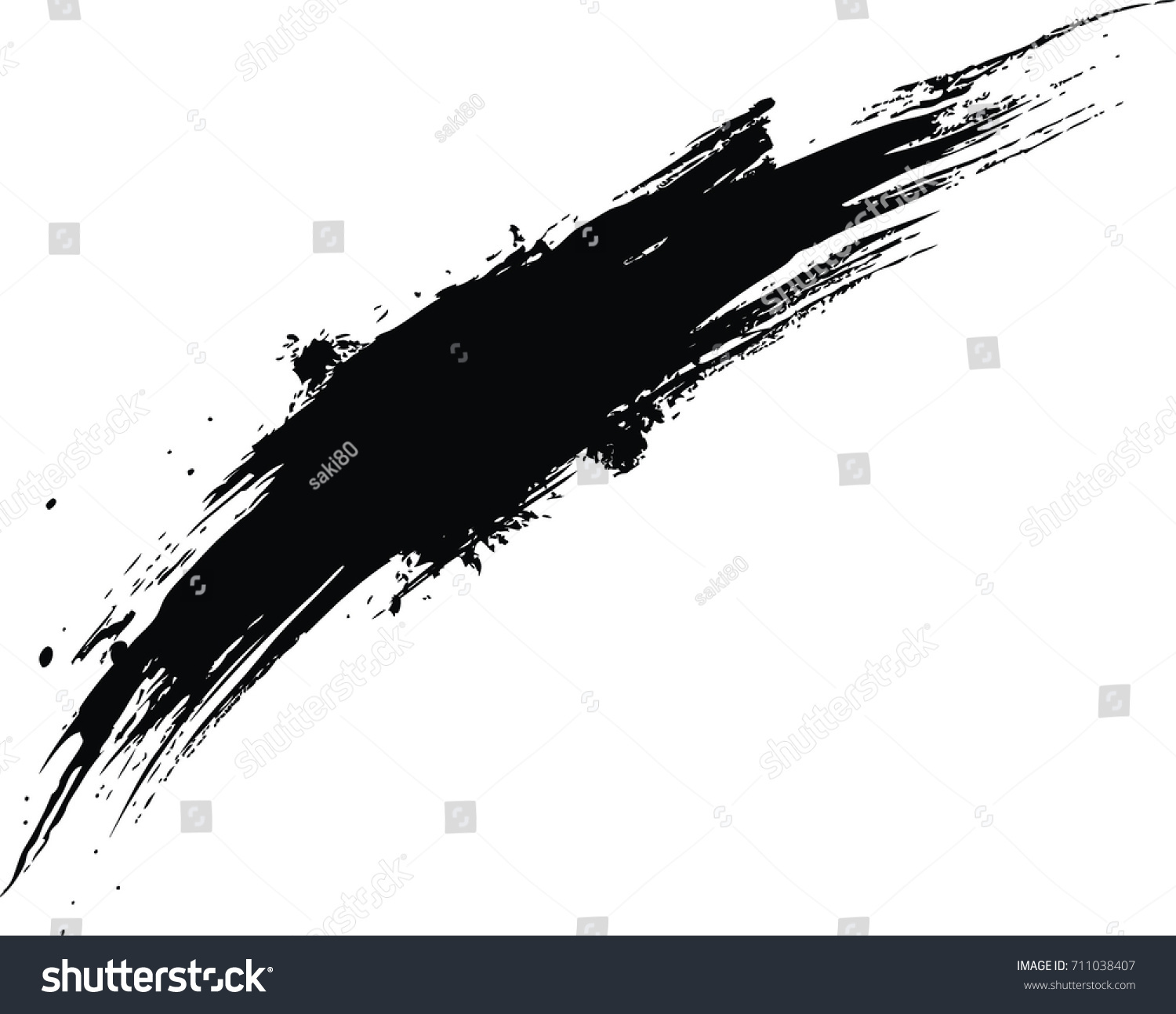 Vector Black Line Grunge Brush Strokes Stock Vector Royalty Free