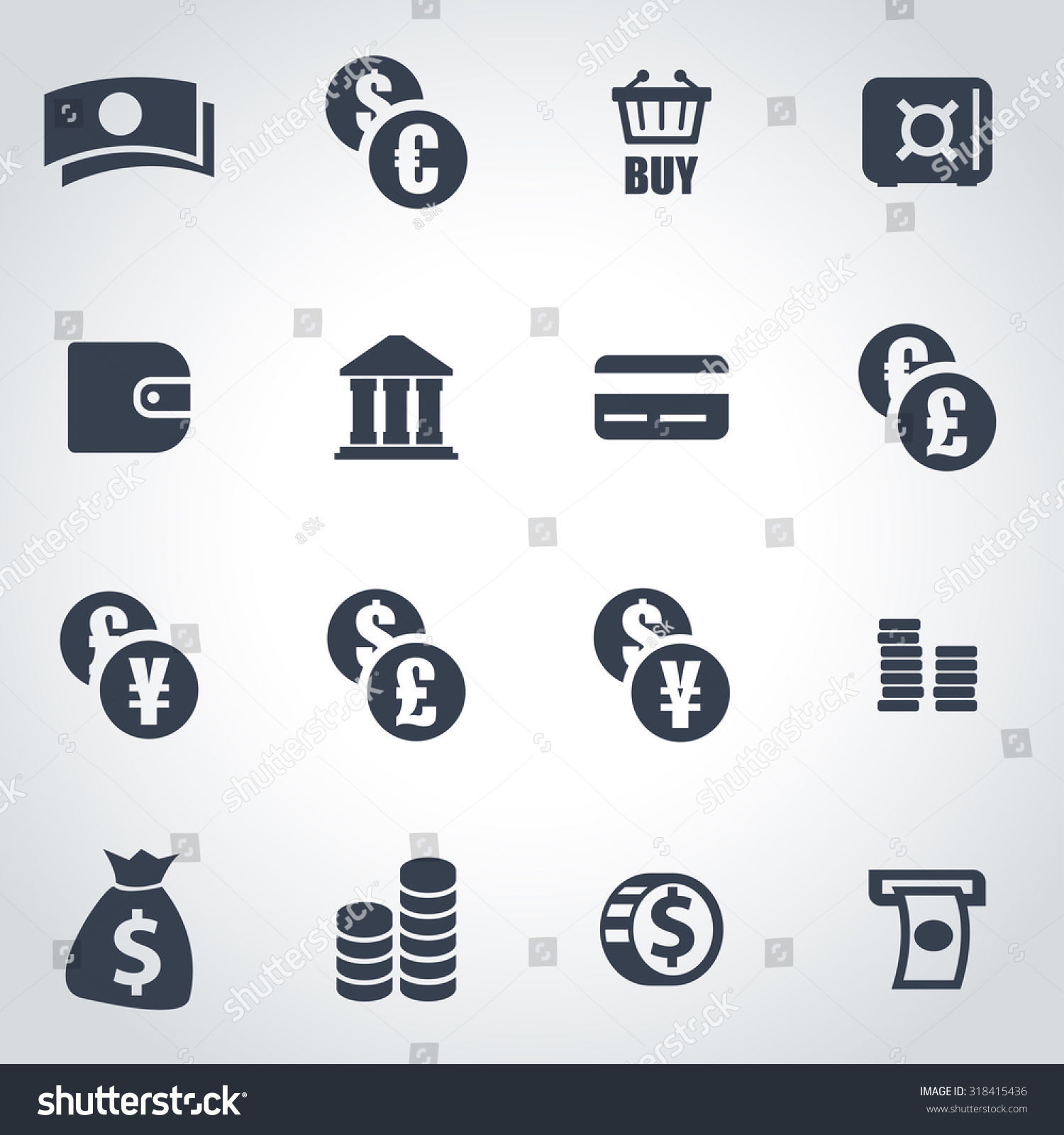 Vector Black Money Icon Set. - 318415436 : Shutterstock