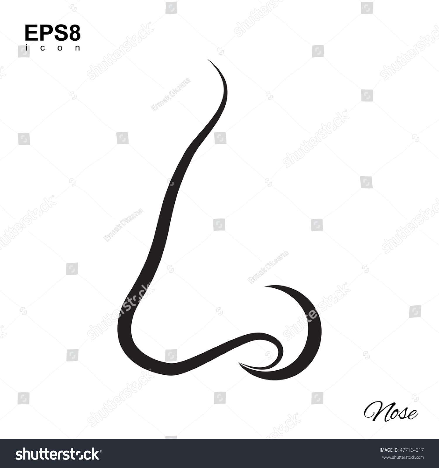 Vector Black Nose Icon Isolated On Stock Vector 477164317 - Shutterstock