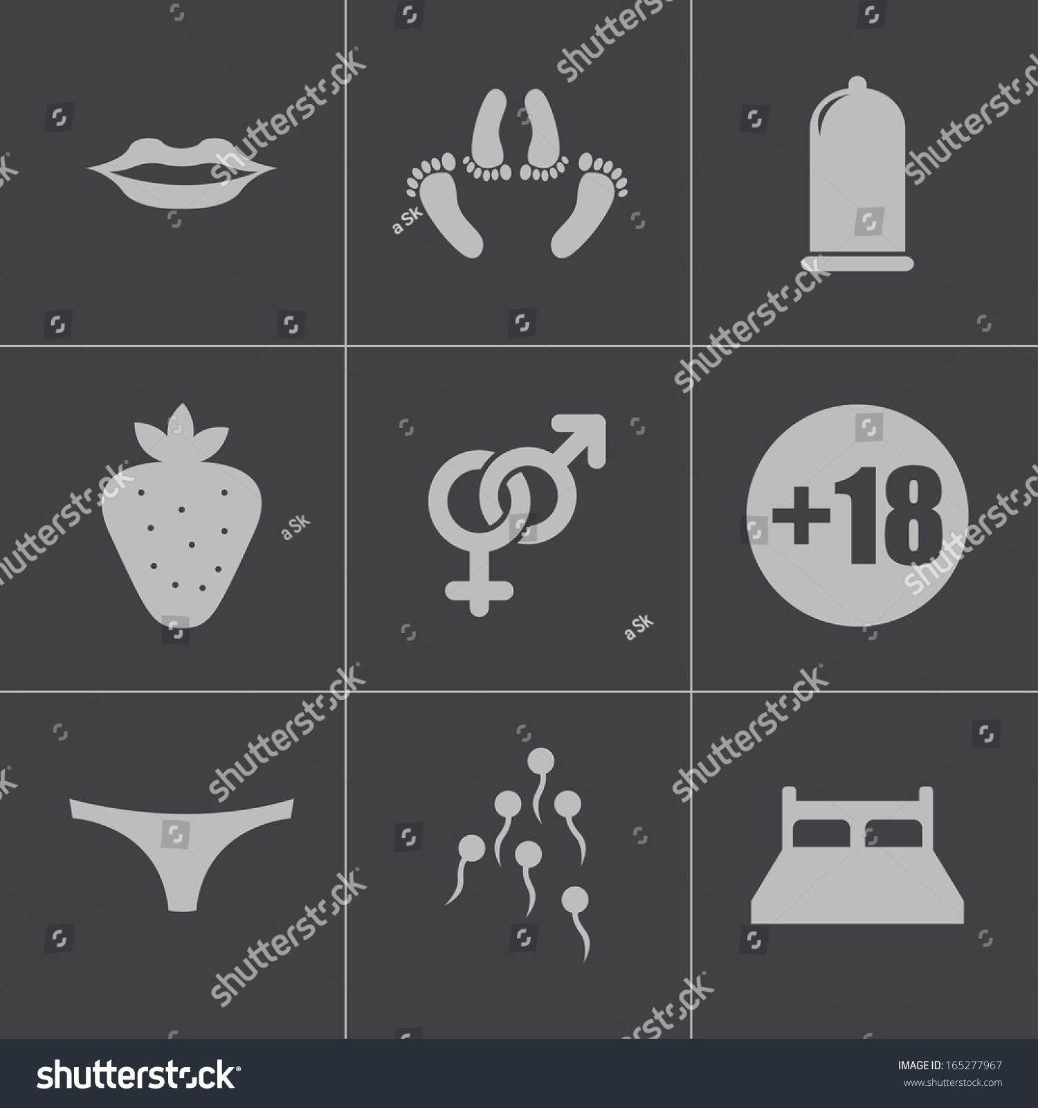 Vector Black Sex Icons Set Stock Vector Royalty Free 165277967