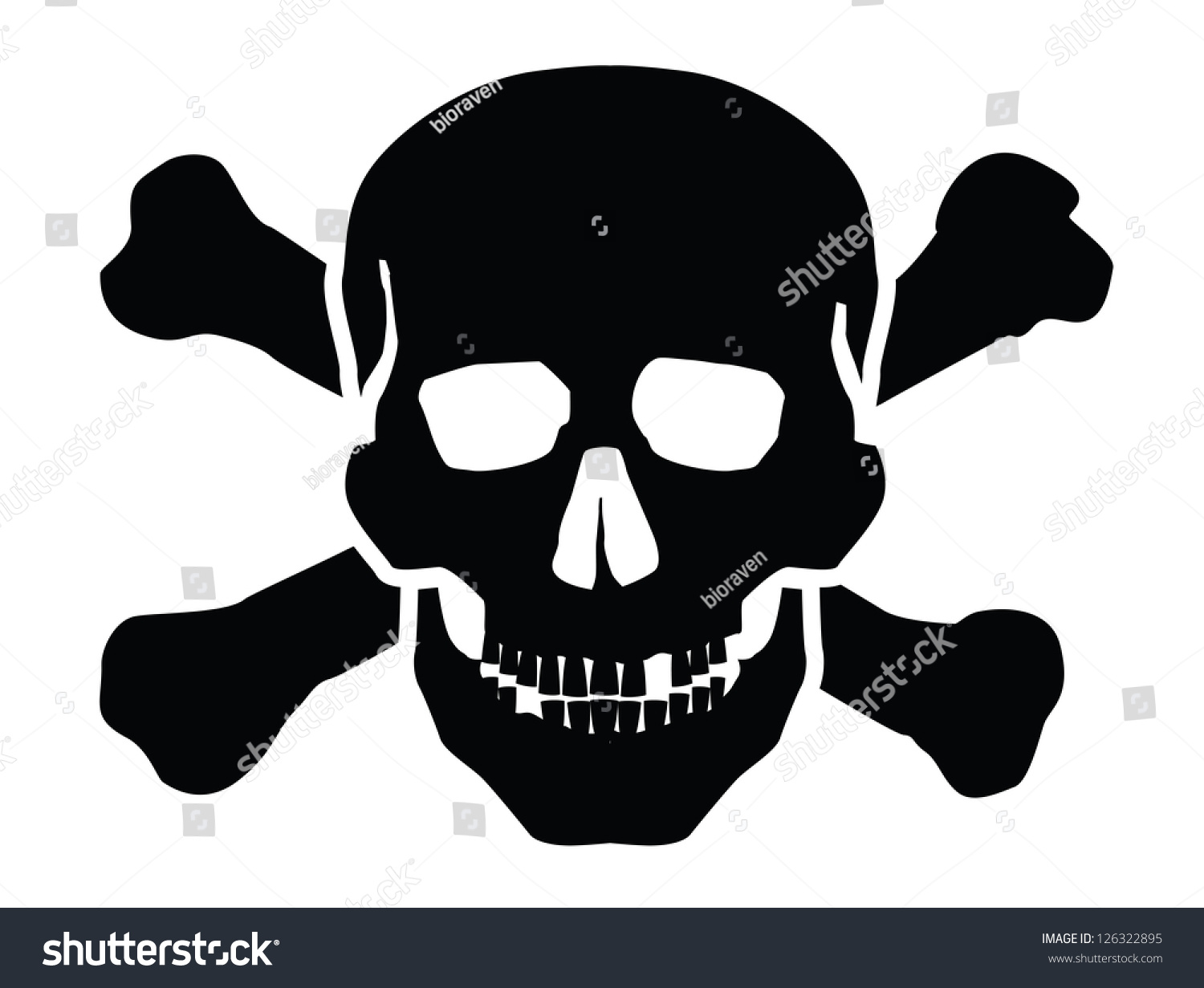 Vector Black Skull Icon On White Stock Vector 126322895 - Shutterstock