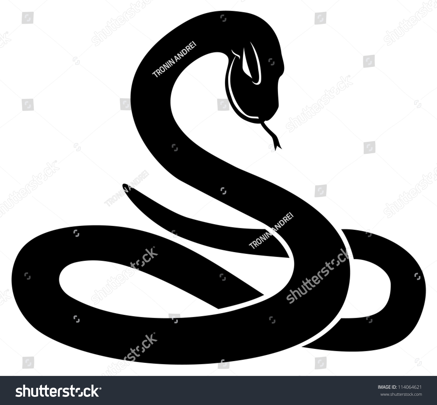 Vector Black Snake Stock Vector (Royalty Free) 114064621