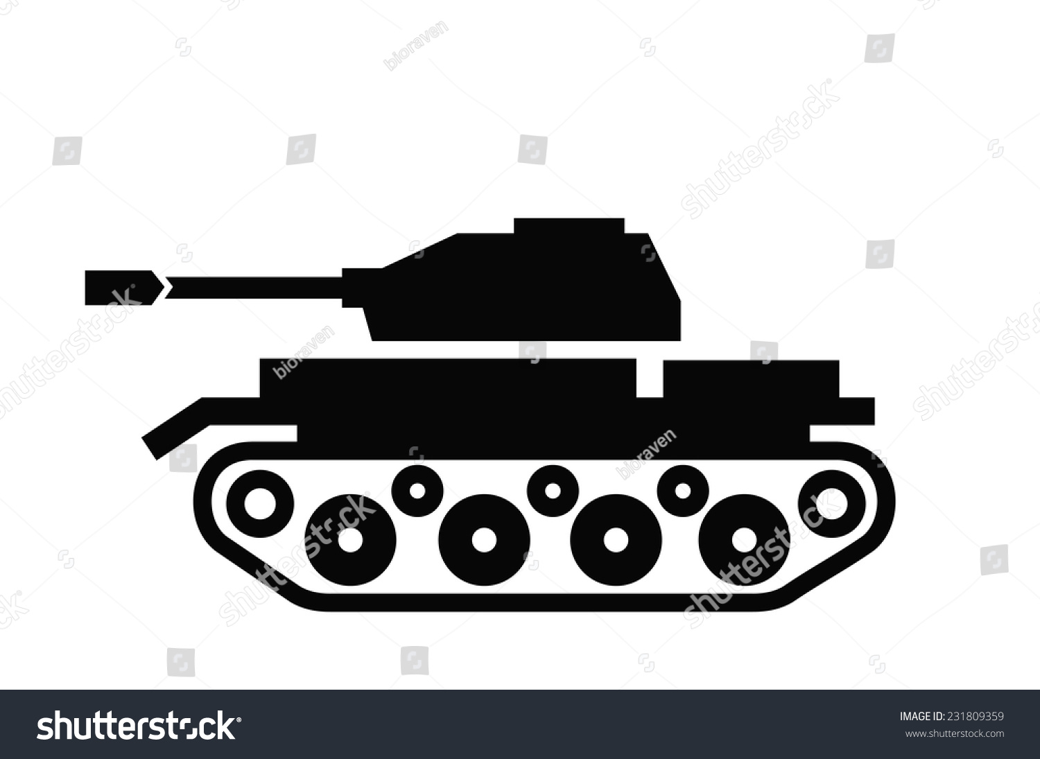 Vector Black Tank Icon On White Stock Vector 231809359 - Shutterstock
