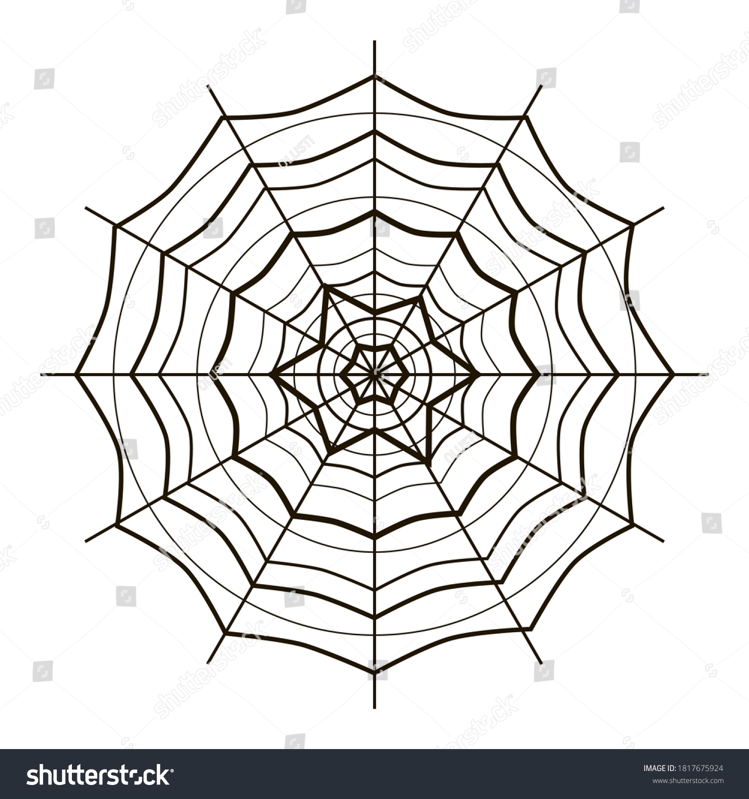 Vector Blank Spider Web Black White Stock Vector (Royalty Free) 1817675924